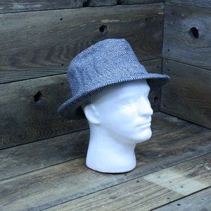 Vintage Wool felt Dodd fedora Hat Black & Gray